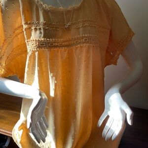 Source Unknown Women's Yellow Lace Blouse